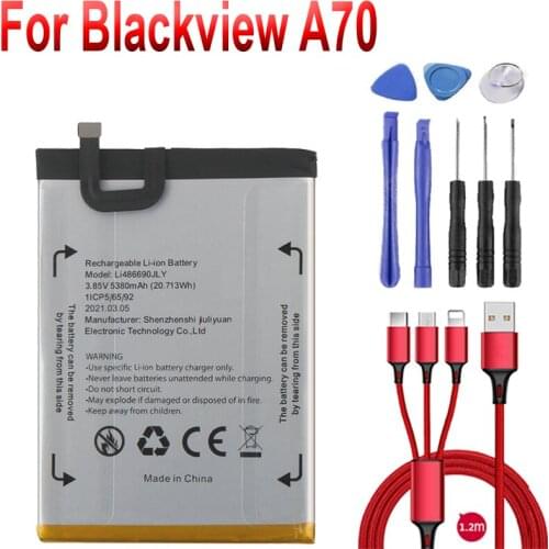 5380mAh For Blackview A70 Battery +USB cable+toolkit
