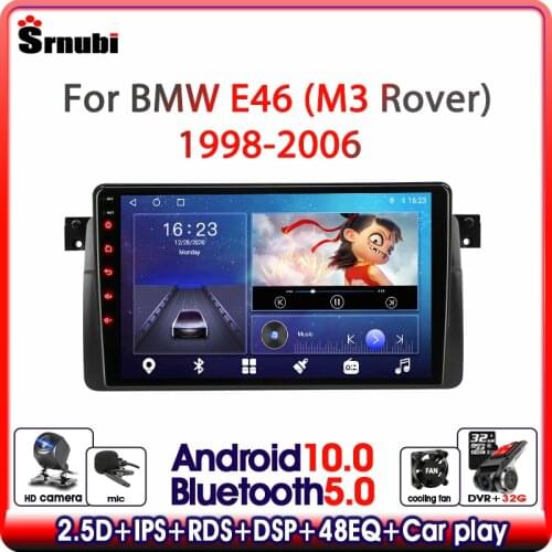 Srnubi T10 Carplay Android 10 Car Radio For BMW E46 Coupe (M3 Rover) 316i 318i Multimedia Player 2 Din Navigation GPS Head unit