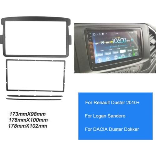 2din Car Radio Fascia Frame Kit For RENAULT Duster 2010+ Logan Sandero DACIA Duster Dokker