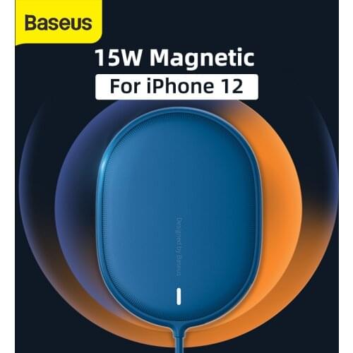 Baseus Slim Magnetic Wireless Charger Pad 15W PD Fast Charging For iPhone 12 Pro Max 360 Degree Rotation Wireless Phone Charger