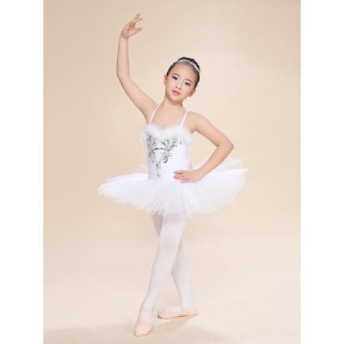 White Children Ballet Dancer Wear Children Ballet Tutu Lake Dance Dress Stage Costumes Hard Organdy Platter Skirt Swan Dance 17