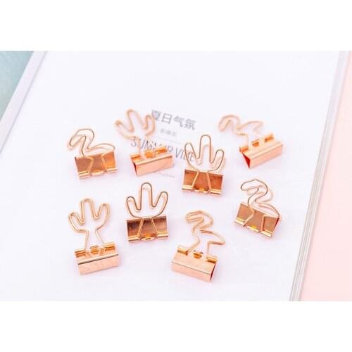 Free shipping 15packs Rose gold tail clip dovetail clip Scrapbooking Tools Office Supplies Metal Binder Paperclip Dovetail Clip