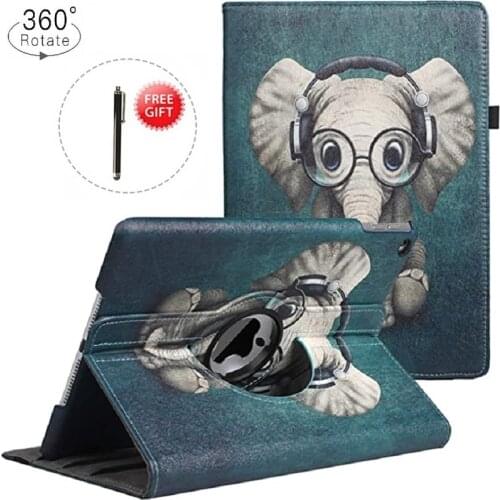 Case For ipad 6th Generation 9.7" 360 Degrees Rotating Stand PU Smart Case for ipad 9.7" A1474/A1475/A1476 Auto Sleep/Wake Case
