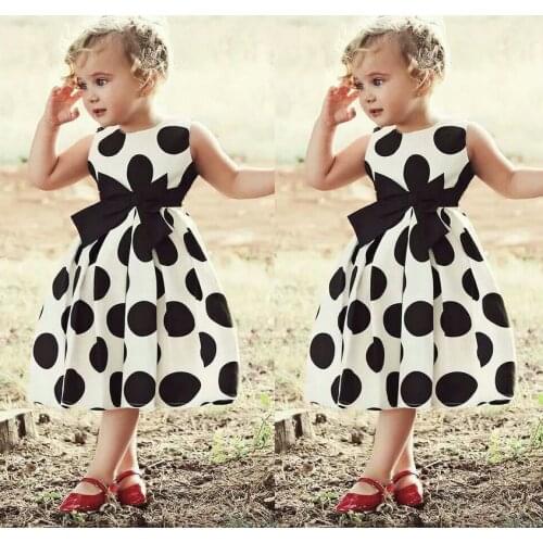 Kids Clothing For Toddler Kids Baby Girl Vintage Dress Polka Dot Princess Swing Clothes Girl Dresses Rockabilly Party Dress