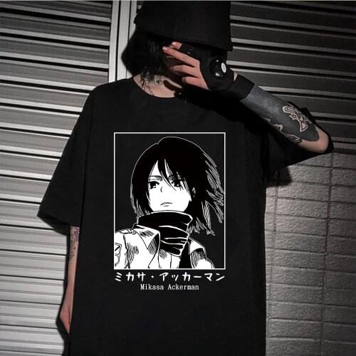 Attack on Titan T Shirt Mikasa Ackerman Printed Anime Japan Unisex Shirt Graphic Tees Tops