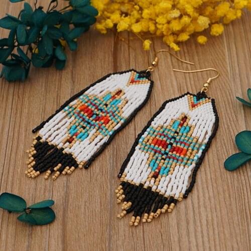 Go2boho Tassel Fringe Ear Ring Inspired Ethnic Earring Miyuki Native Style Earrings For Women Handwoven Collection Jewelry