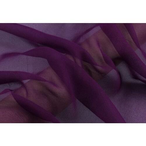 Howmay 100% pure silk fabric georgette 8m/m 138cm 54" roseo purple color 97# lightweight soft tulle for dress or scarf