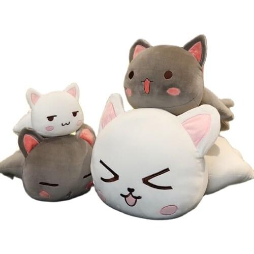 25-60cm Kawaii Lying Cat Plush Toys Stuffed Cute Cats Doll Lovely Animal Pillow Soft Cartoon Cushion Kid Christmas Gift