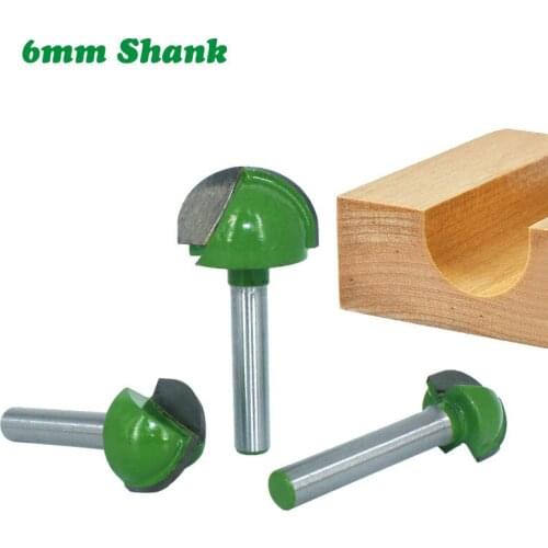 1PC 6MM Shank Milling Cutter Wood Carving Ball Nose End Mill Round Nose Cove Milling Router Bit Radius Core Box Solid Carbide