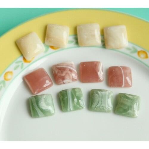 Cloud and Fog Blooming Effect Square Resin Ear Stud Patch DIY Handmade Ornament Accessories Material 8pcs