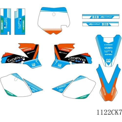 Full Graphics Decals Stickers Motorcycle Background Custom Number Name For KTM SX 50 SX50 2002 2003 2004 2005 2006 2007 2008