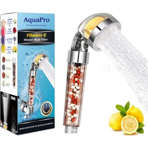 Rainfall Shower Head Bathroom Lemon Aromatherapy Filter Shower Nozzle Medical Stone Negative Ion SPA Massage Skin Care Shower