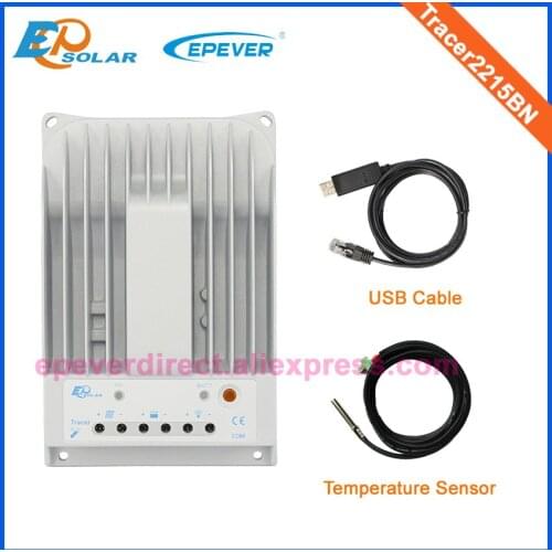 Regulator with USB communication cable and temp sensor tracer2215BN MPPT Solar tracer series solar controller 20A 12V/24V auto