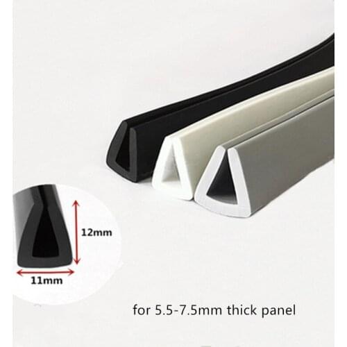Rubber U Sealing Strip 12x11mm 7.5mm thick Glass Metal Car Wood Panel Board Flat Edge Encloser Shield White Gray Black