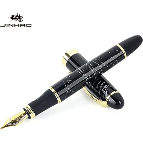 High Quality Black Line Iraurita Fountain Pen Luxury Jinhao 450 Full Metal Golden Clip Pens Writing Stationery Office School