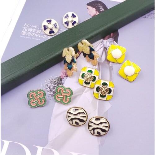 Retro enamel earrings court personalized earrings earclip fashionable Earrings