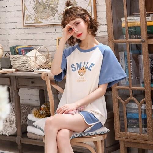 Shorts female pant T-shirt Sleepwear Womens suit Cartoon underwear Cotton Clothing pijama mujer pyjama pour femme Free shipping