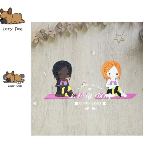 Yoga Girl Exercise Metal Cutting Dies Scrapbooking Stencil Decorative Embossing Craft Die Cuts Card Making New Dies For 2020