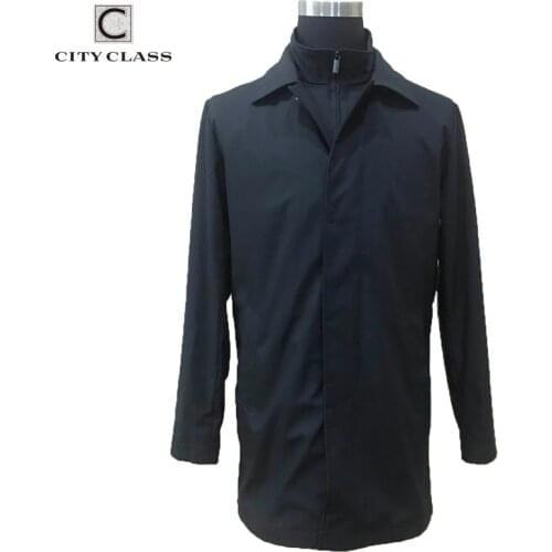 CITY CLASS Cool Men Trench Coat Slim Fit Hot Sale Casual Style New Jacket for Men Soft Coat for Spring Autumn CC99887