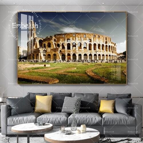 Embelish Hot Selling Rome-Italy-Travel Landscape Wall Art Posters For Living Room HD Canvas Oil Painting Home Decor Pictures