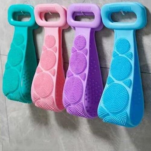 Bath Shower Bath Belt Exfoliating Back Brush Belt Wash Clean Bath Scrub Belt Towel In Stock Dropshipping Silicone Body Brush