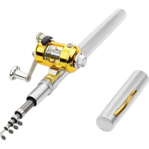 High Strength Fishing Pole Lightweight Mini Pen Shape Telescopic Fishing Rod Pole Reel Fish Tackle Tools Pen Shape