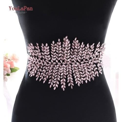 YouLaPan Simple Dress Sash Sparkle Belt Vintage Belt Wedding Waist Belt for Wedding Dresses Belt Rhinestone Belt SH238-W