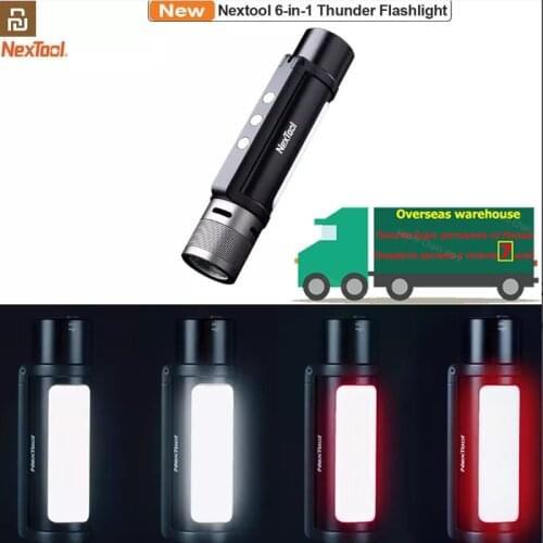 Youpin NEXTOOL 6-in-1 1000lm Dual-light Zoomable Alarm Flashlight USB-C Rechargeable Mobile Power Bank Magnetic Camping Work