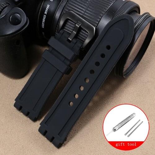 Substitute For Swatch YOS440 449 401G 447 448 Waterproof Silicone Watchband Large Strap 23mm Black Mens Watch Chain