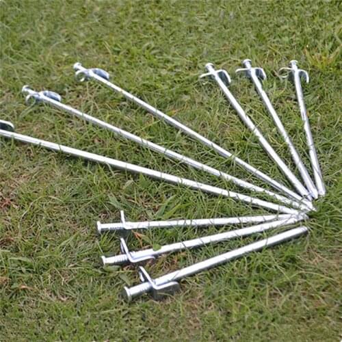 Zezzo® 2 Pcs Heavy Duty Steel Metal Tent Nail For Camping Stakes Pegs Ground Nail Dropship