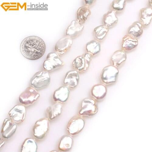 Gem-inside Natural Freeform Potato Nuclear Edison Luster Pearls Beads for Jewelry Making About 11x13mm 15inches DIY Jewellery