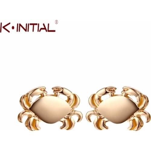 Kinitial Ocean Inspired Animal Crab Stud Earrings for Women 12 Constellation Zodiac Charm Jewelry Womens Earring oorbellen
