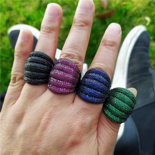 Luxury Dubai 925 Sterling Silver ring Pave 5A zircon Stone Statement Party Wedding Band Ring for women men Big Jewelry