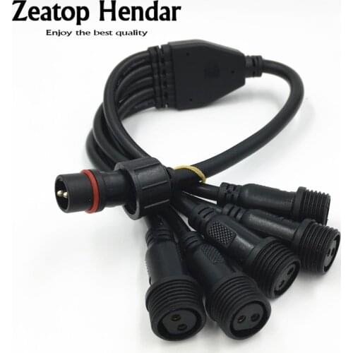 1Pcs M16 Waterproof Cable 2 3 Pin 1 Male to 2 3 4 5 Female Y Splitter Adapter Plug IP65 for LED Strips Light Connector