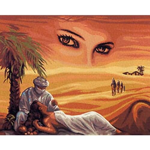 Rhinestone Embroidery diamond painting Cross stitch Flowers painting Diy 5d diamond home decoration Lovers In Desert