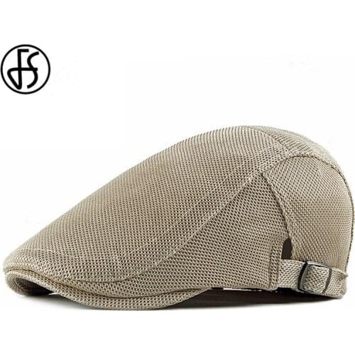 FS Summer Spring Mens Cap Ultra-thin Breathable Berets For Men Women Elegant Womens Flat Caps Beret Ladies Couple Hat New