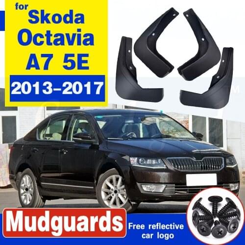 Set Molded Car Mud Flaps For Skoda Octavia A7 5E 2013-2017 Mudflaps Splash Guards Mud Flap Mudguards Fender Front Rear Styling