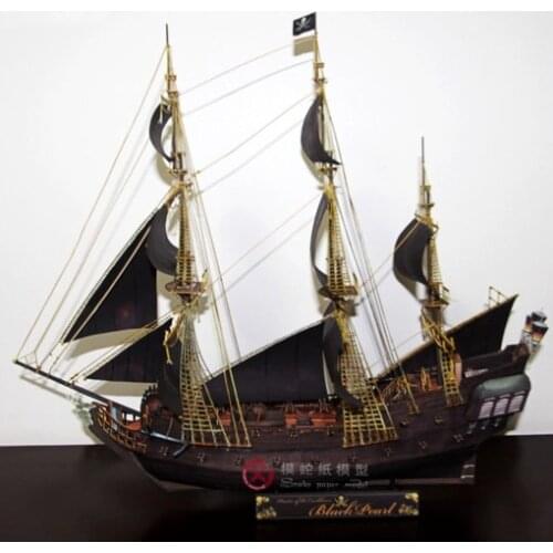 Paper model ship Pirates of the Caribbean Black Pearl ancient Sailing sailboat warships 3d puzzles toy