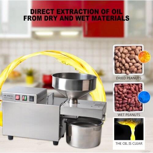 Household Stainless Steel Oil Presser Hot Cold Oil Pressing Machine Commercial Electric Oil Press Machine