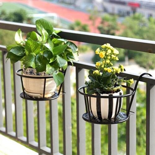 Plant Flower Balcony Garden Bonsai Pot Iron Rack Flowerpot Holder Hook Bracket