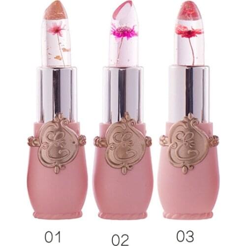 Flower Lipstick Magic Temperature Color Changing Crystal Jelly Lip Balm Moisturizing Long Lasting Lip Balm