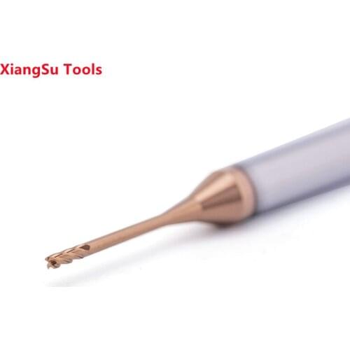 D0.3-D0.4-D0.5-D0.6mm Deep Neck Flat End Mill HRC55 Grade Milling Cutter Alloy Tungsten Carbide CNC Machine Tools For Steel Use