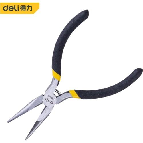 Deli Mini Sharp Nose Pliers Electric Stripper Cable Crimping Tools Insulation Professional High Carbon Steel Tools