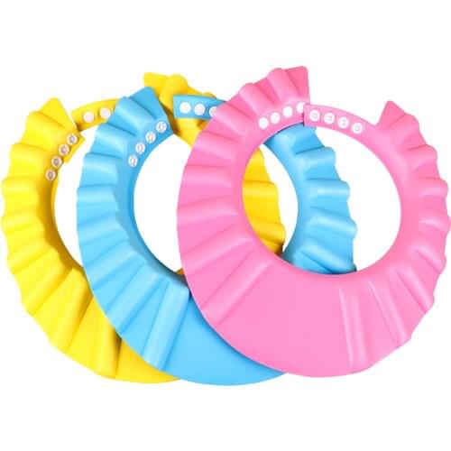 Children Waterproof Cap Safe Baby Shower Cap Kids Bath Visor Hat Adjustable Baby Shower Cap Protect Eyes Hair