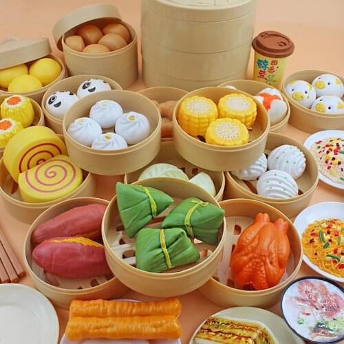 Children Education Toys For Kids Toys Gift Simulation Steamed Bun Mini Delicate Plastic Dollhouse Toy Model Accessories for Kids