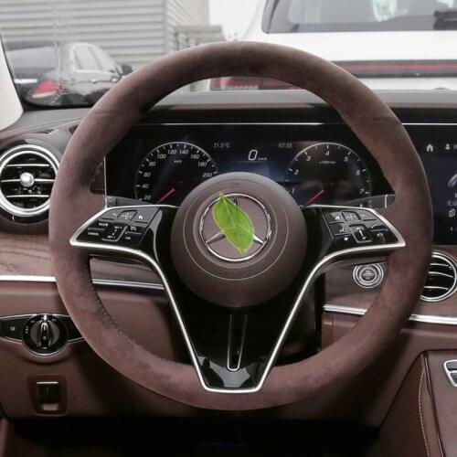 DIY for Chevrolet Tracker CRVALIER Cruze Malibu Equinox Suede Hand-Stitched Car Steering Wheel Covers Car Accessories