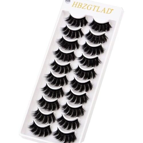 HBZGTLAD 10 pairs natural false eyelashes fake lashes long makeup 3d mink lashes eyelash extension mink eyelashes for beauty