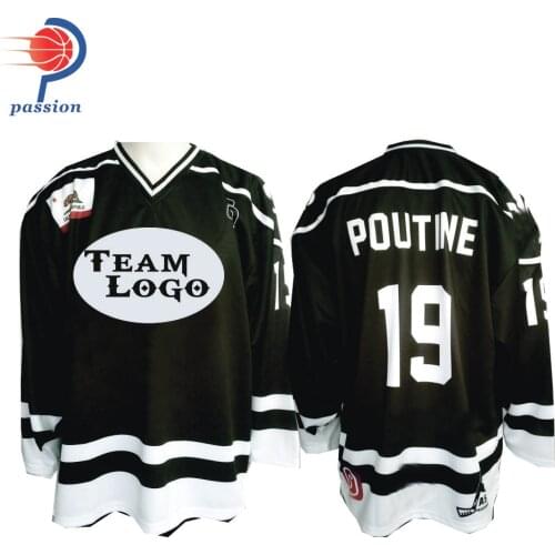 MOQ 5pcs Sublimation Ice Hockey Jersey with Black