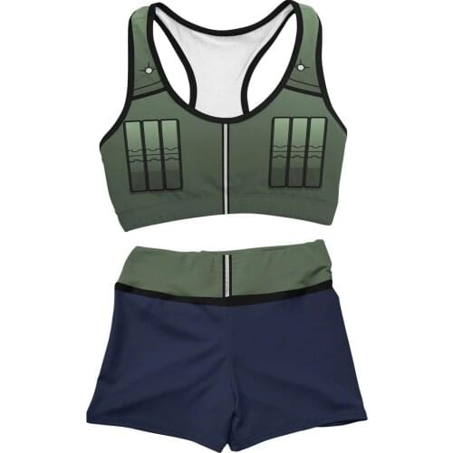 New Anime Hokage Konoha Kakashi Cosplay Costumes Sportswear Sweatpants Women Men Swimsuit Swimming Pants Vest Beach Shorts Suit