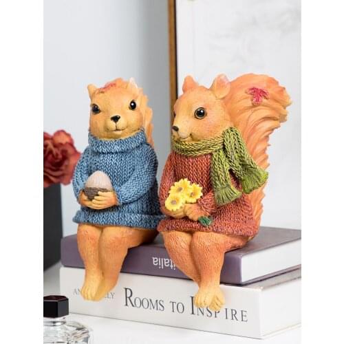 Creative Squirrel Decoration Crafts Paired Gifts Nordic Cute Desktop Bedroom Home Decoration Furnishings Home Accessories
